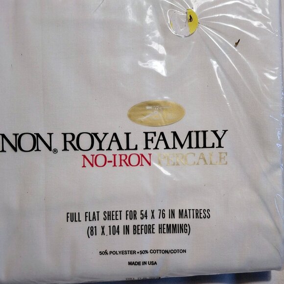 Cannon Royal Family No-Iron Percale Full Flat Sheet Set - Picture 6 of 6